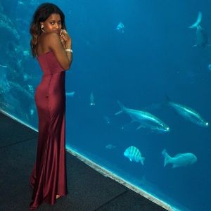 Burgundy custom dress